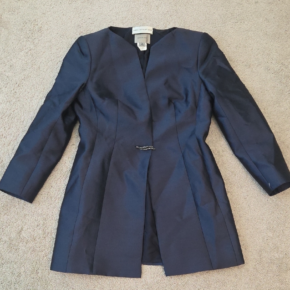 🔥🔥Sunny Choi Saks Fifth Avenue Navy Silk Blazer